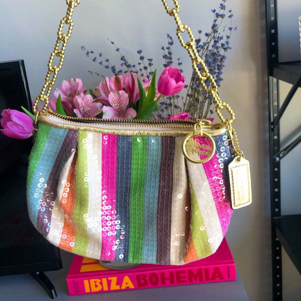 Coach Rainbow Sequin Poppy Shoulder Bag